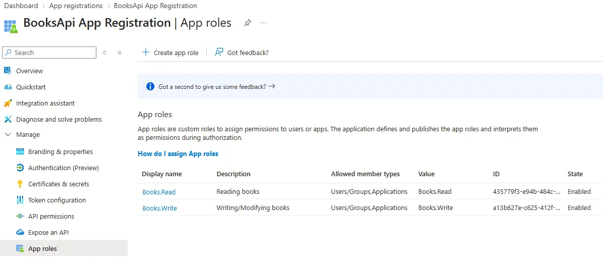 Define app roles