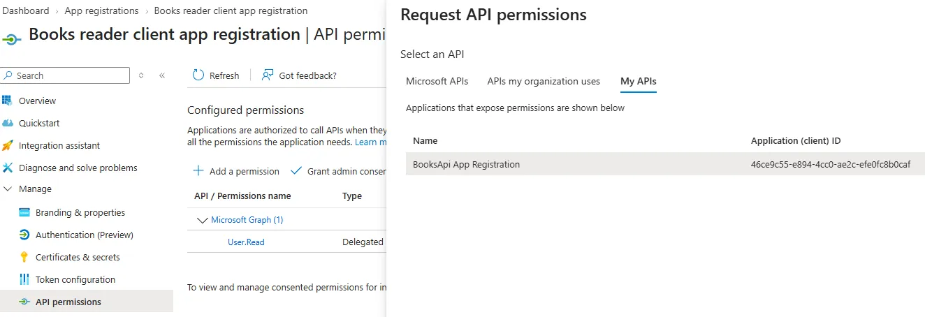 Choose BooksAPI App Registration Choose BooksAPI App Registration